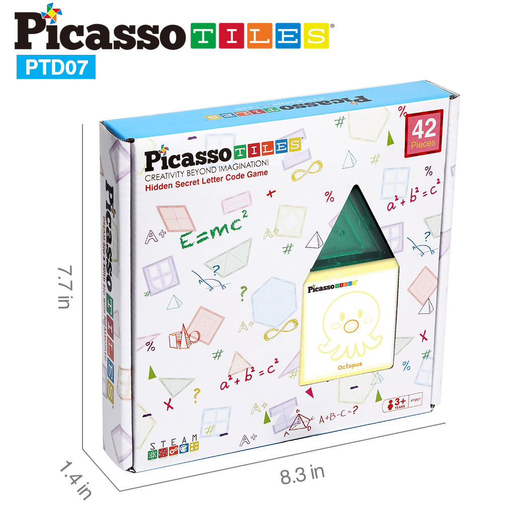 PicassoTiles Magnetic Tile Hidden Letter Game: Discover and Decode