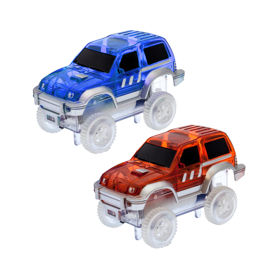PicassoTiles 2 Pack Cars for Magnetic Race Tracks