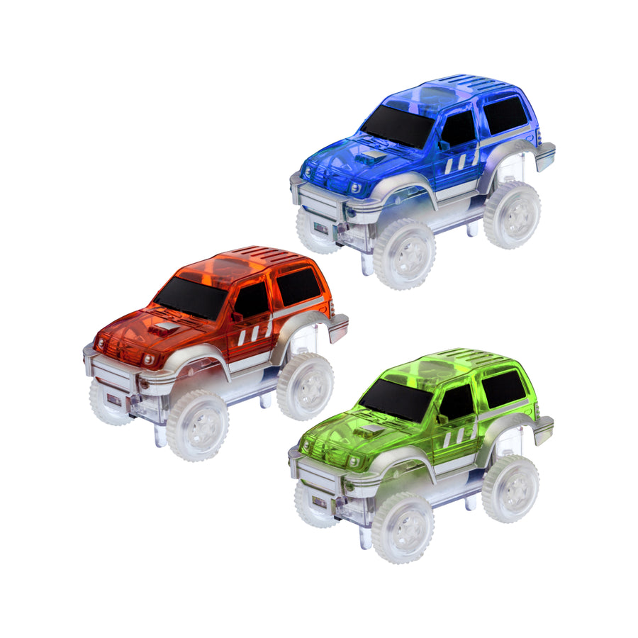 PicassoTiles 3 Pack Cars for Magnet Race Track Building Sets