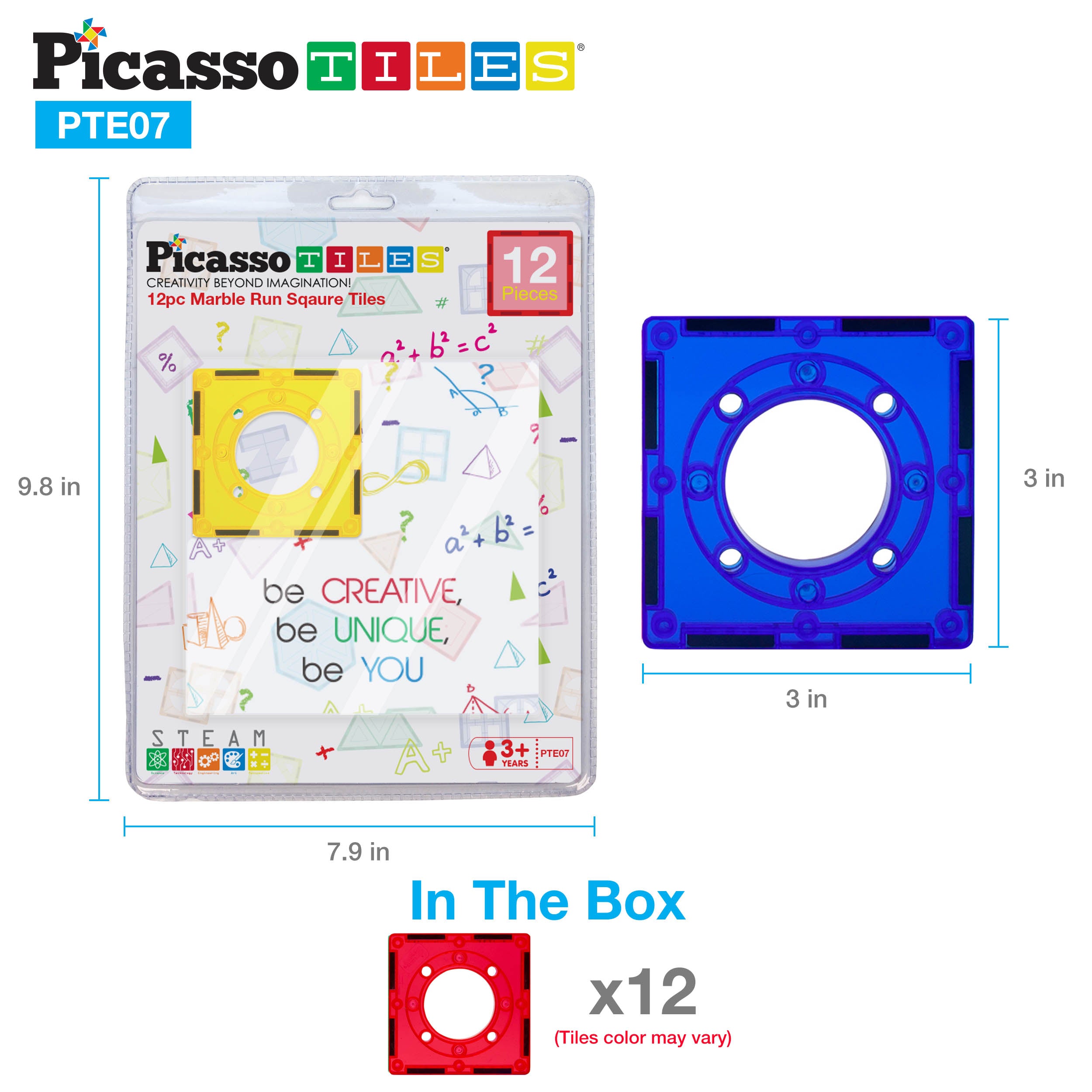 PicassoTiles Marble Run Square Joint Expansion Pack