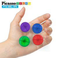 PicassoTiles 4pc Marbles for Racetrack Run Building Blocks