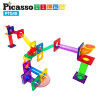PicassoTiles 40pc Marble Run Building Blocks Connecting Set