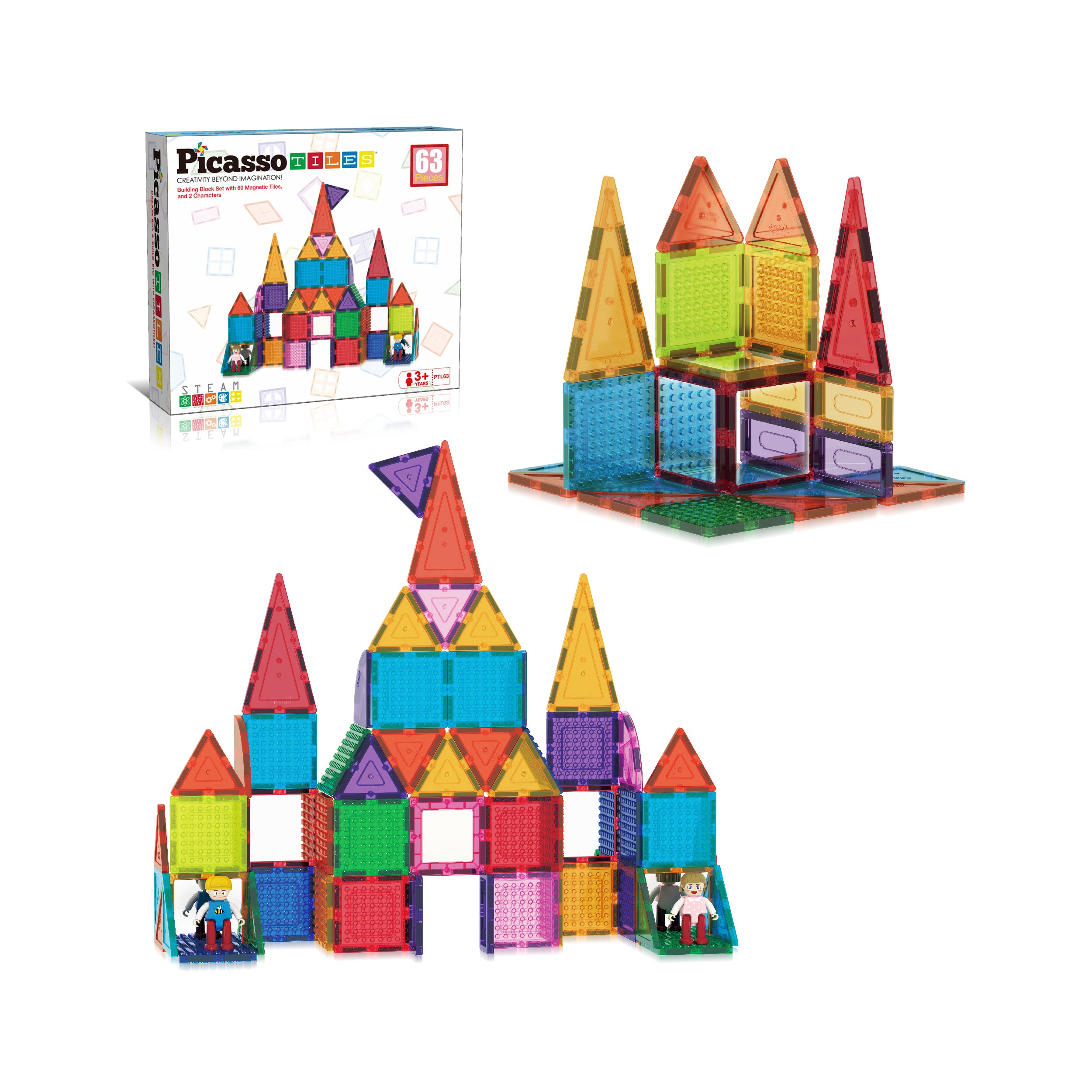 PicassoTiles Magnetic Tile Brick Block STEM Learning Set