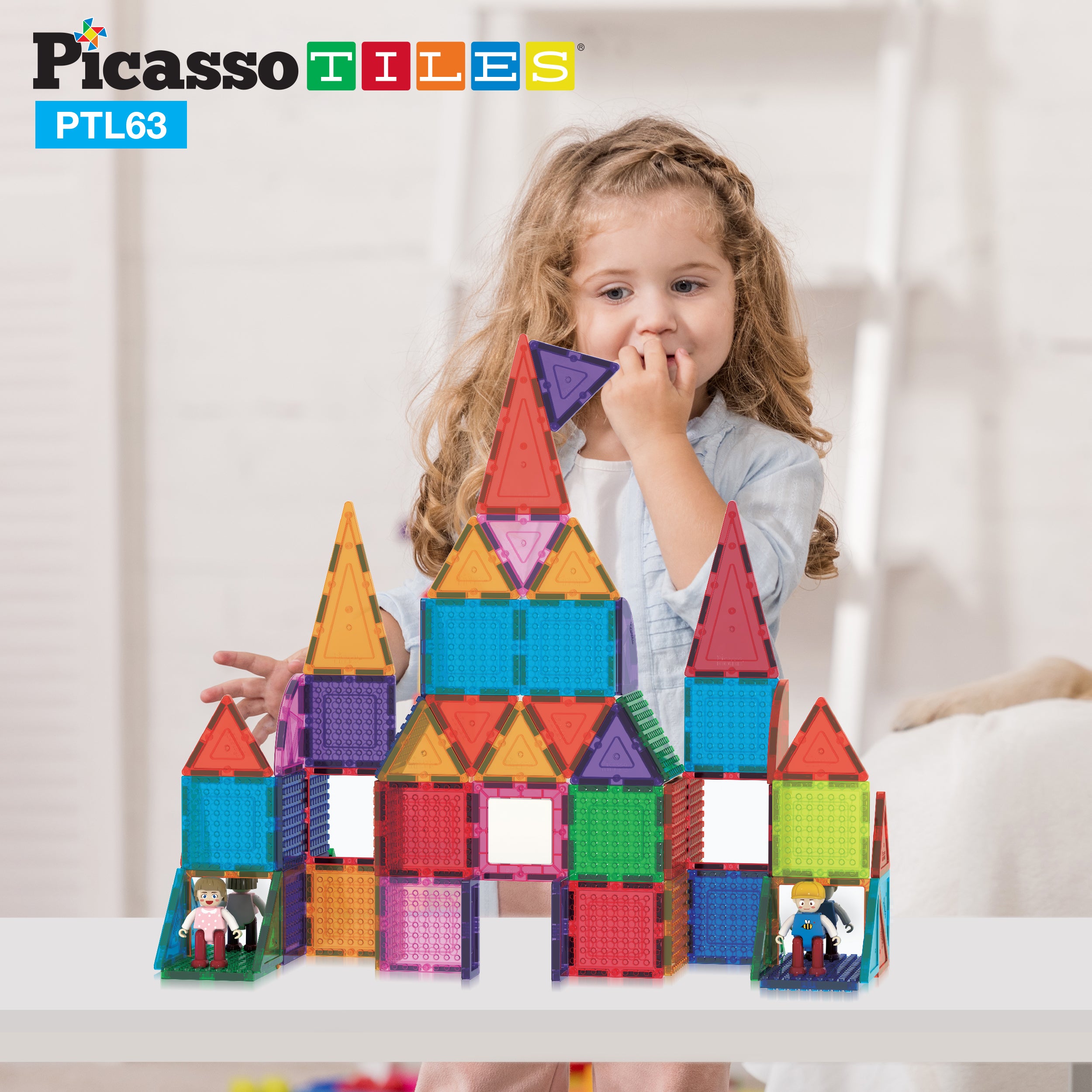 PicassoTiles Magnetic Tile Brick Block STEM Learning Set