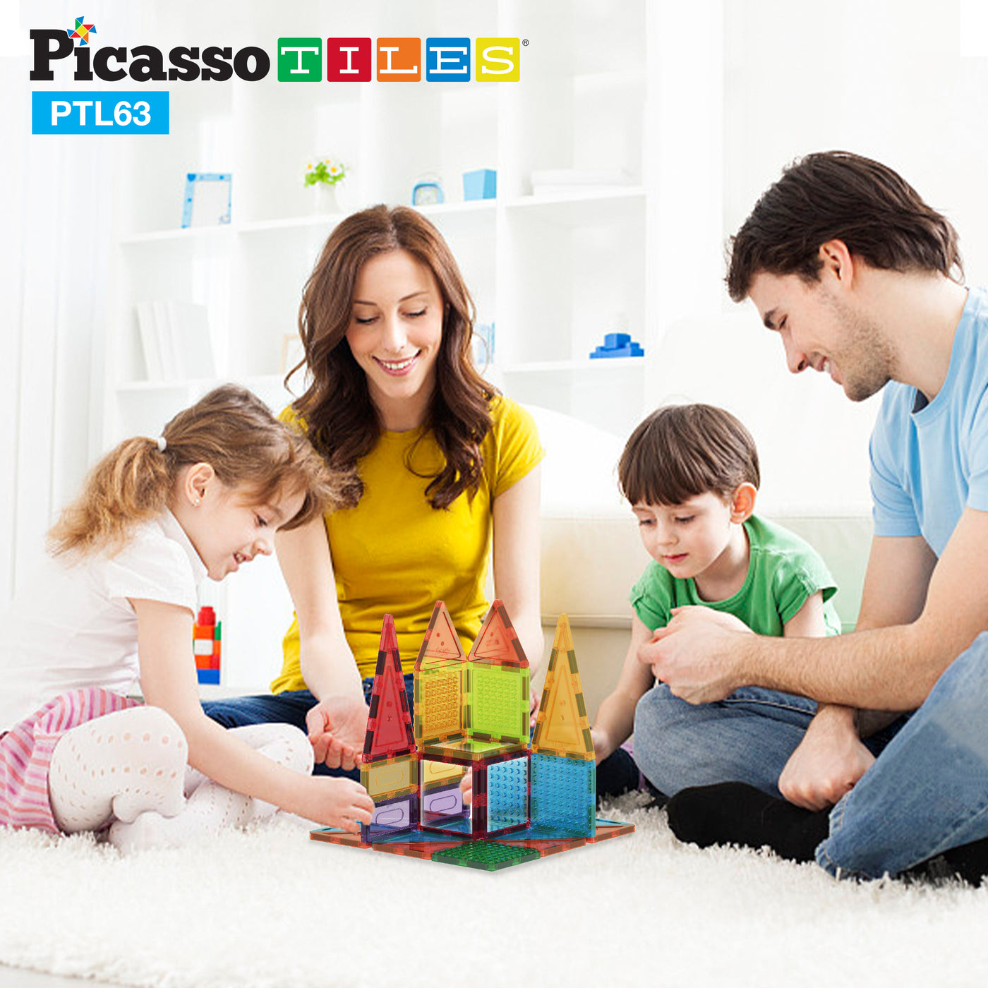 PicassoTiles Magnetic Tile Brick Block STEM Learning Set