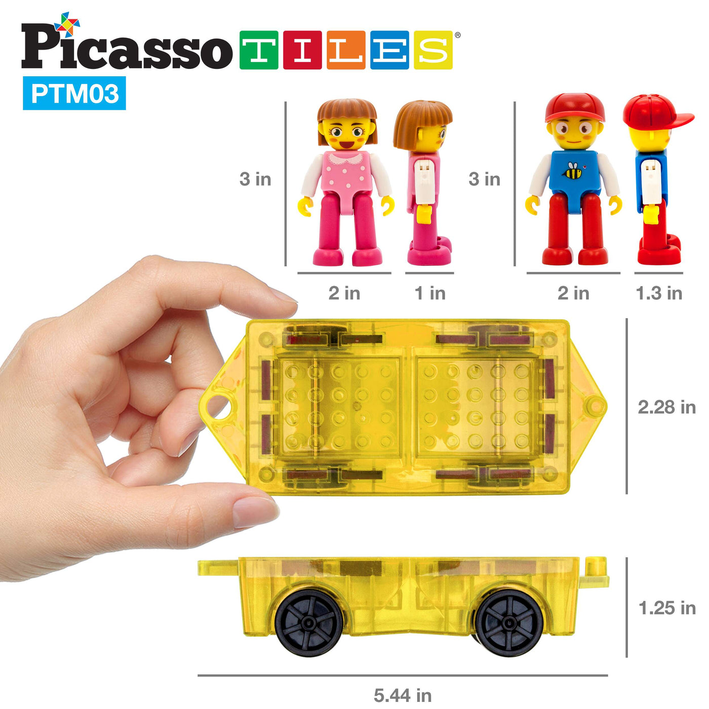 PicassoTiles Mini Car & 2 Character Set