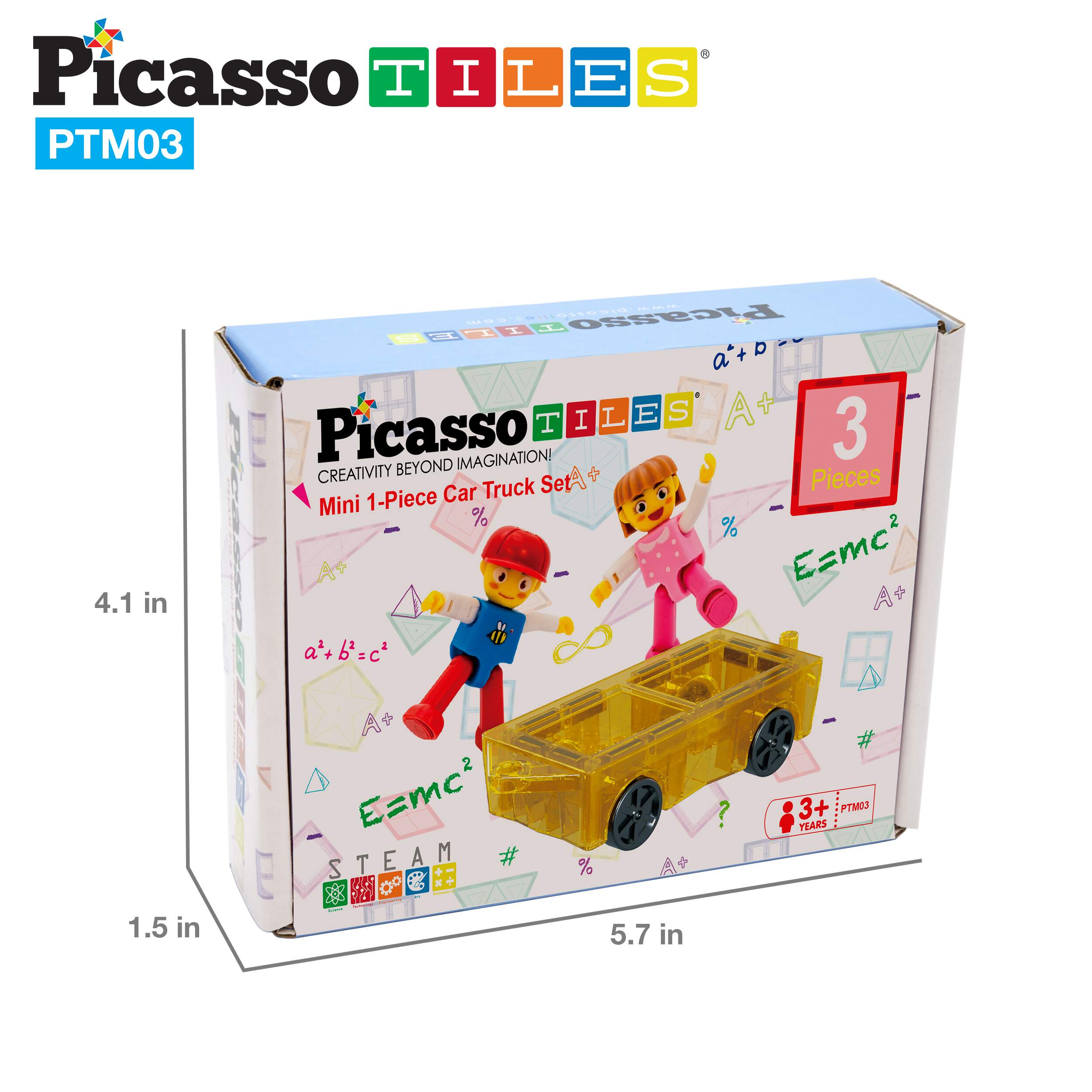 PicassoTiles Mini Car & 2 Character Set