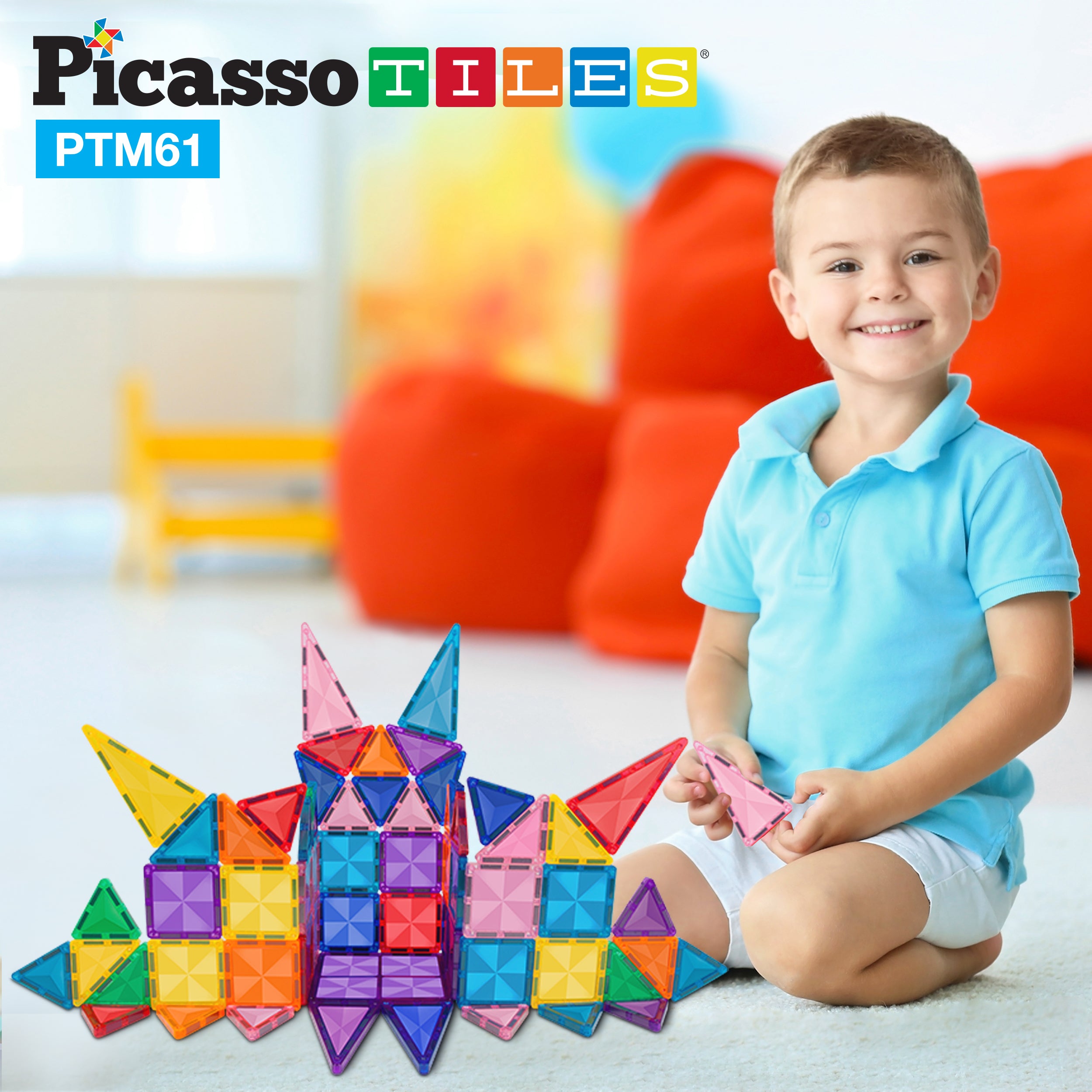 PicassoTiles Mini Diamond 61pc Travel Set