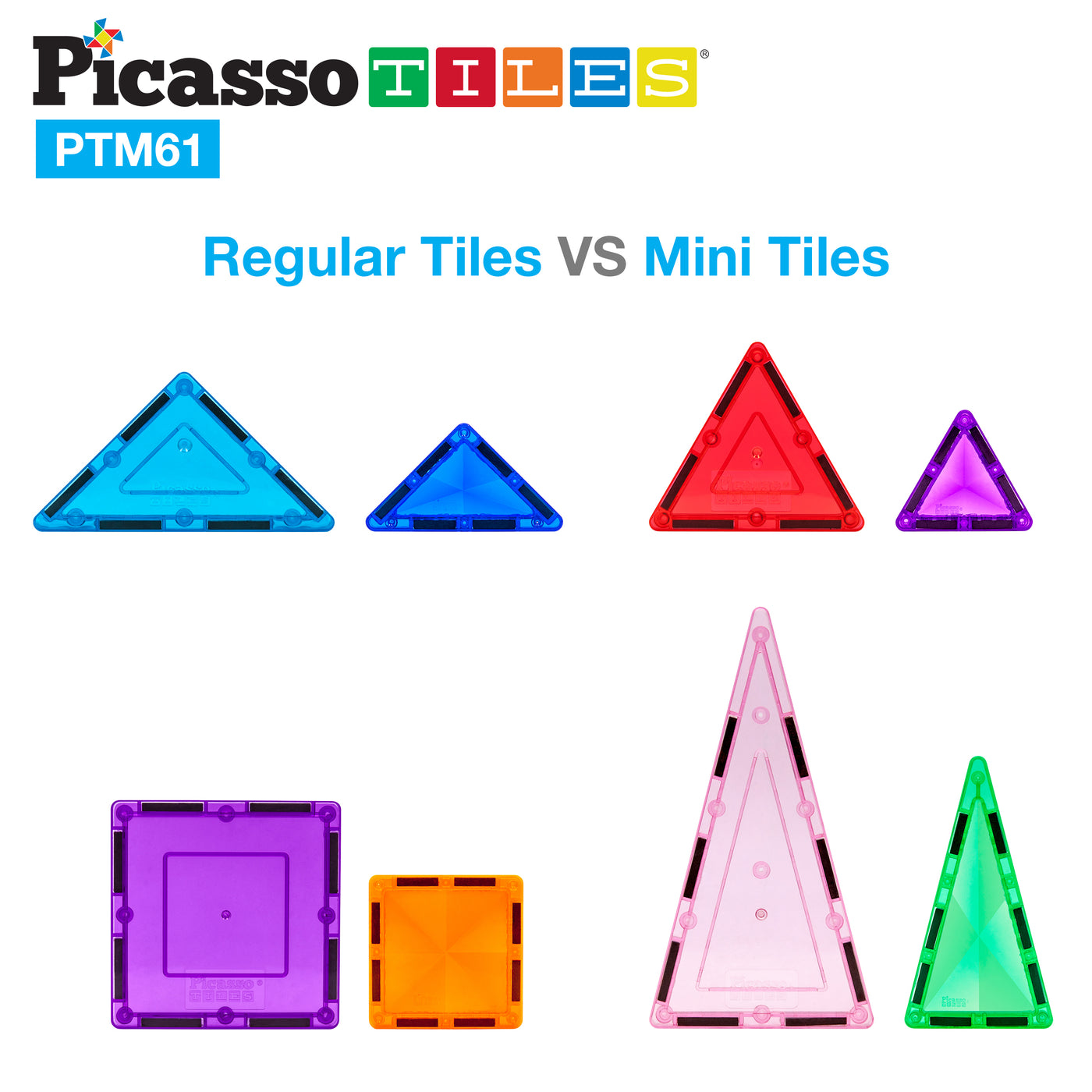 PicassoTiles Mini Diamond 61pc Travel Set