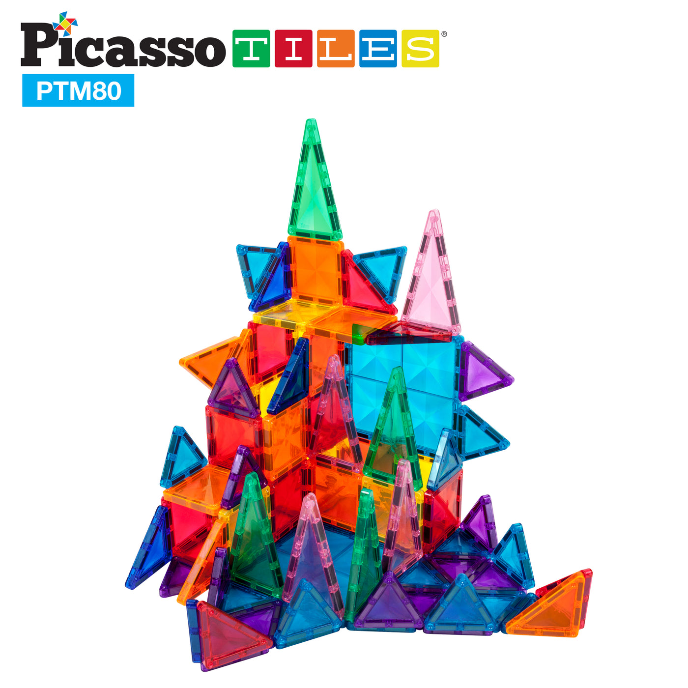 PicassoTiles Mini Diamond 80pc Travel Sized Set