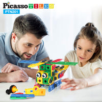 PicassoTiles 201pc Engineering Construction Set with Power Drill