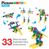 PicassoTiles 201pc Engineering Construction Set with Power Drill