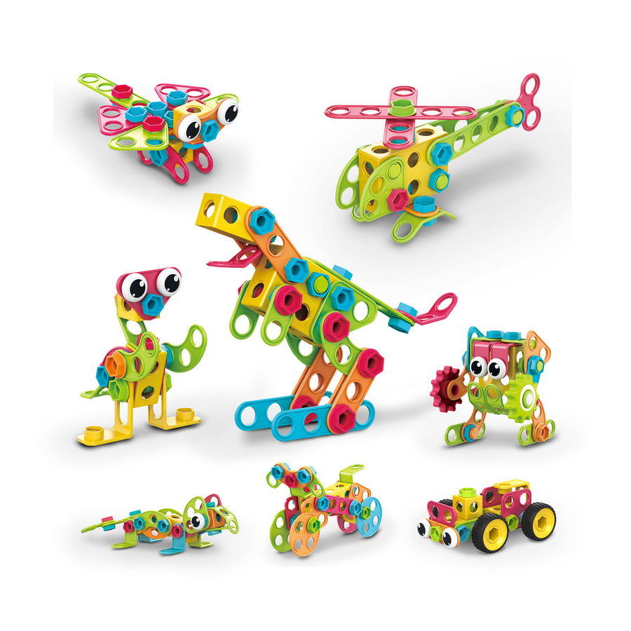 PicassoTiles Engineering Construction Set with Toy Power Drill - 250 Pieces