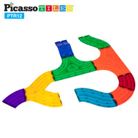 PicassoTiles 12 Piece Race Track Expansion Variety Add-On Pack