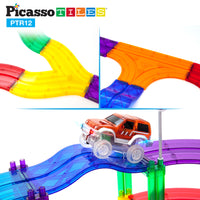 PicassoTiles 12 Piece Race Track Expansion Variety Add-On Pack