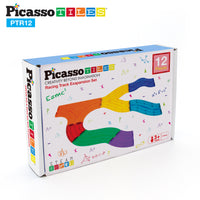 PicassoTiles 12 Piece Race Track Expansion Variety Add-On Pack