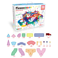 PicassoTiles Magnetic Car Race Track with Light Up Vehicles