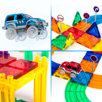 PicassoTiles 80pc Race Track Magnetic Building Blocks Set