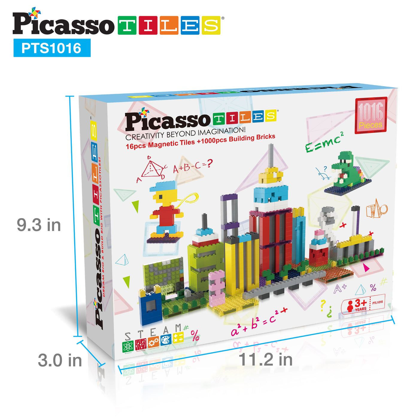 PicassoTiles 1016 Piece Magnetic Brick and Tile Building Set