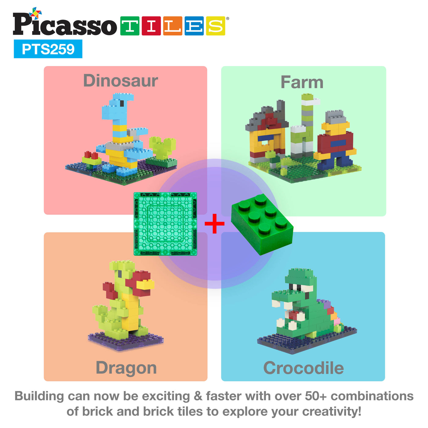 PicassoTiles Magnetic Tile Brick Block Combo Set