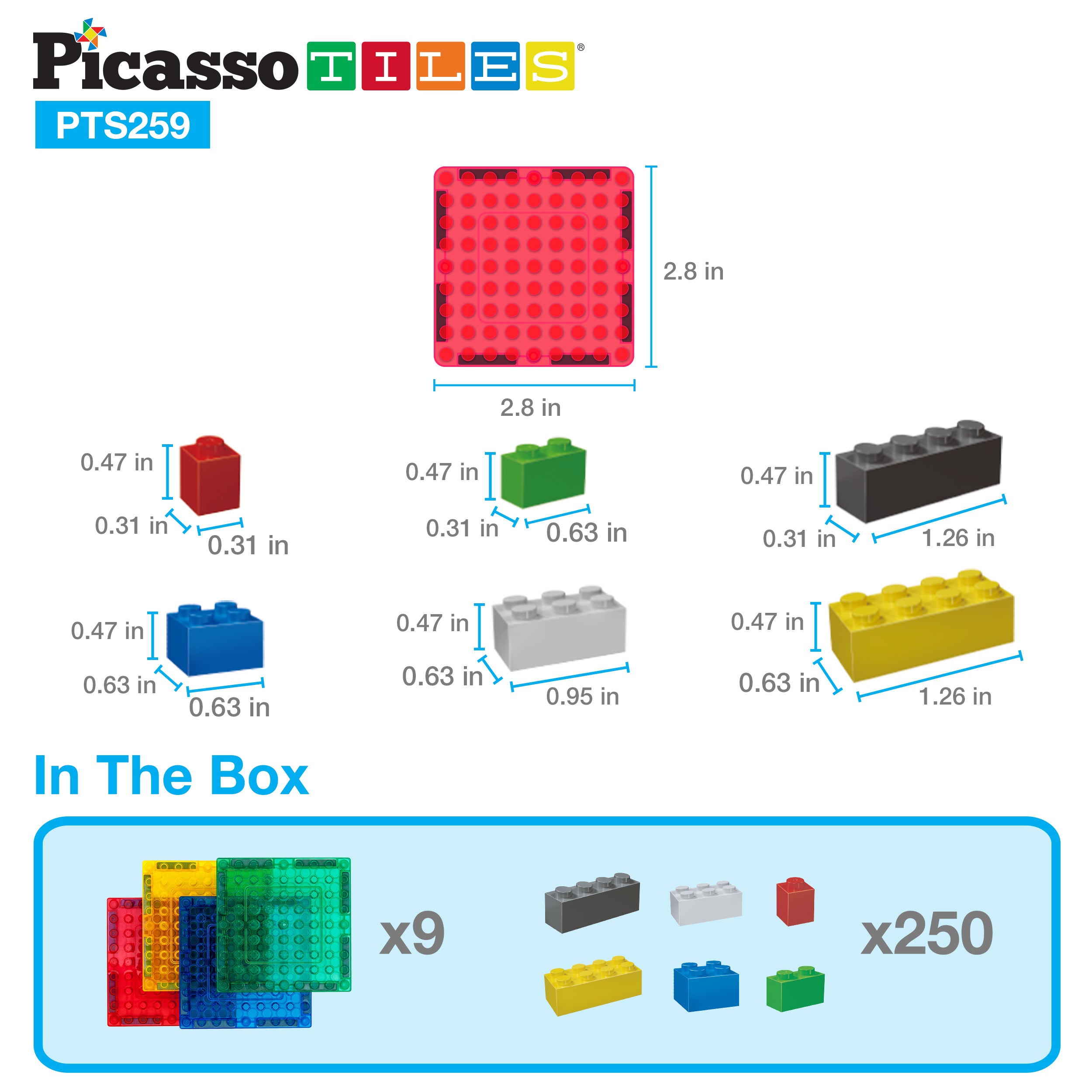 PicassoTiles Magnetic Tile Brick Block Combo Set