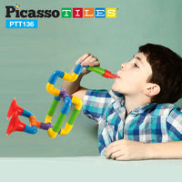 PicassoTiles Tube Building Block w/Musical Kit Pipes Puzzle Toy Set